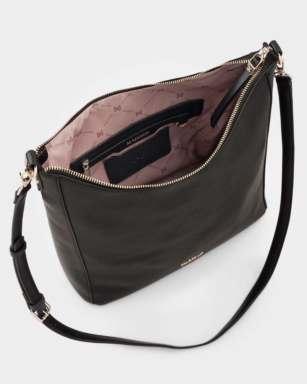 Renata Large Hobo Shoulder Bag With Crossbody Strap-Handbags-PEROZ Accessories