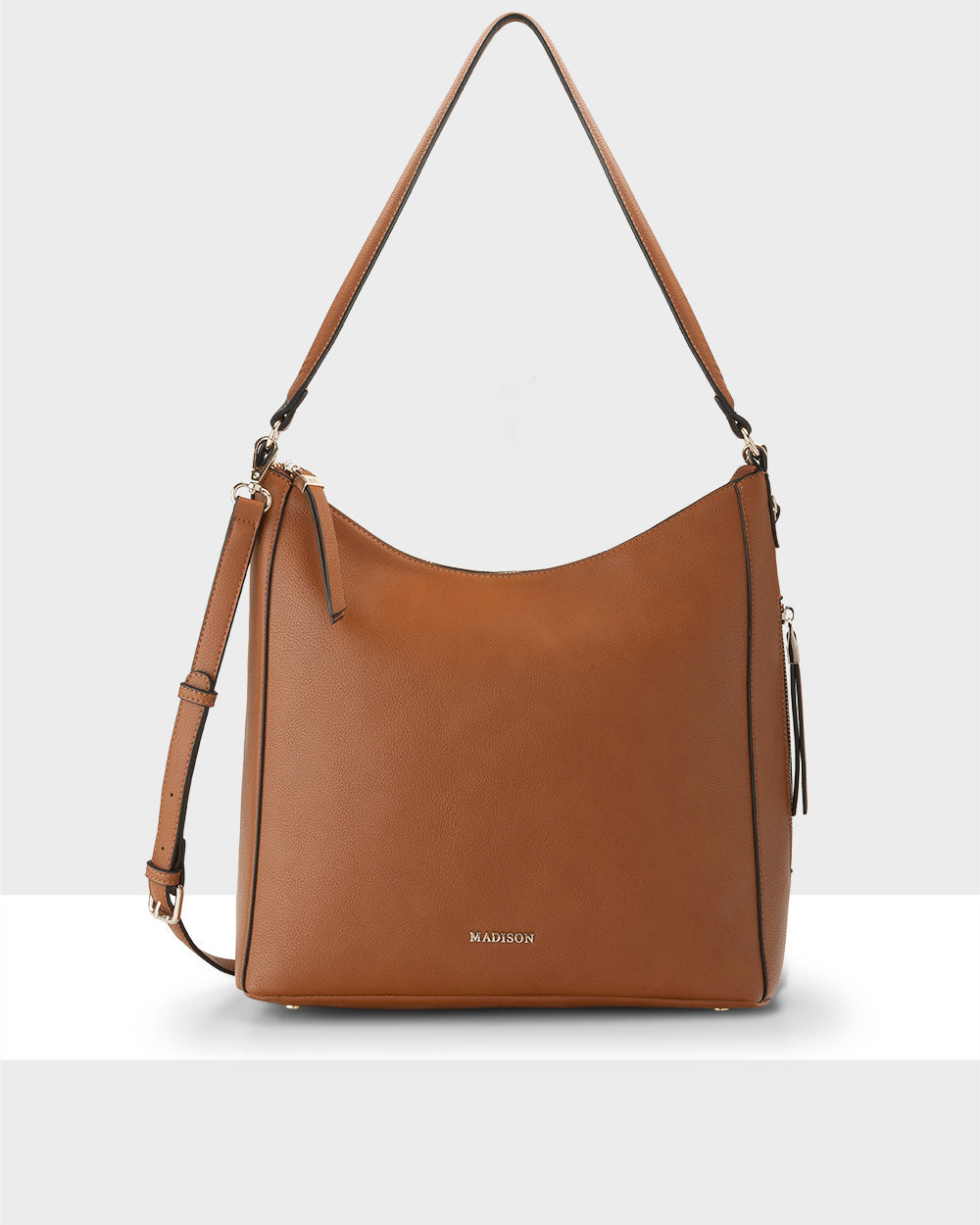 Renata Large Hobo Shoulder Bag With Crossbody Strap-Handbags-PEROZ Accessories