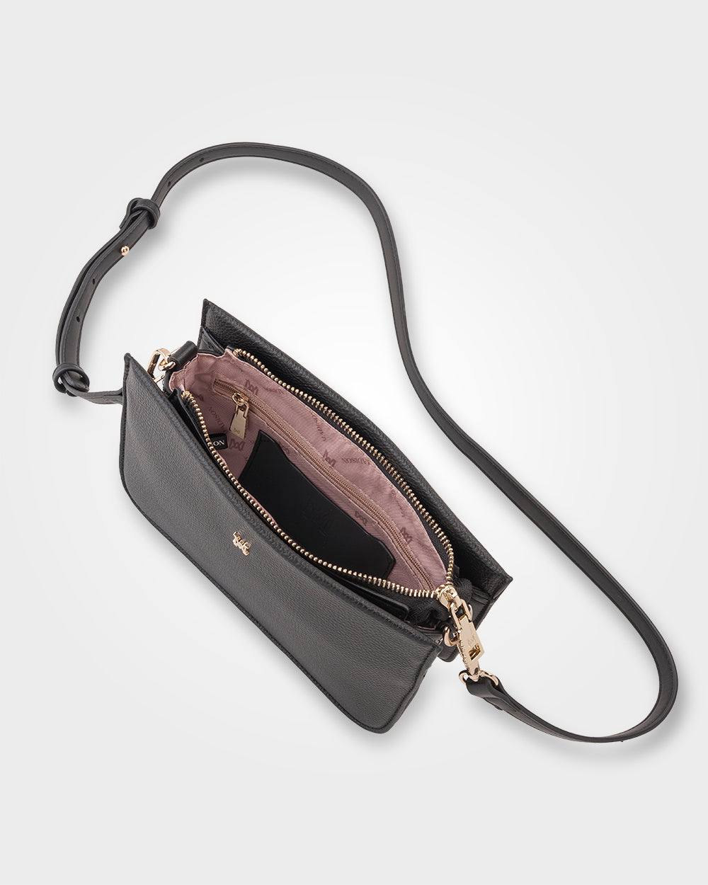 Lucinda Zip Top 3 Compartment Crossbody Bag-Handbags-PEROZ Accessories