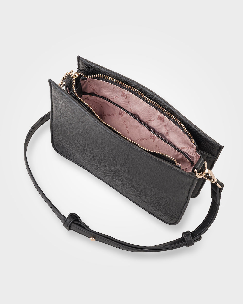 Lucinda Zip Top 3 Compartment Crossbody Bag-Handbags-PEROZ Accessories