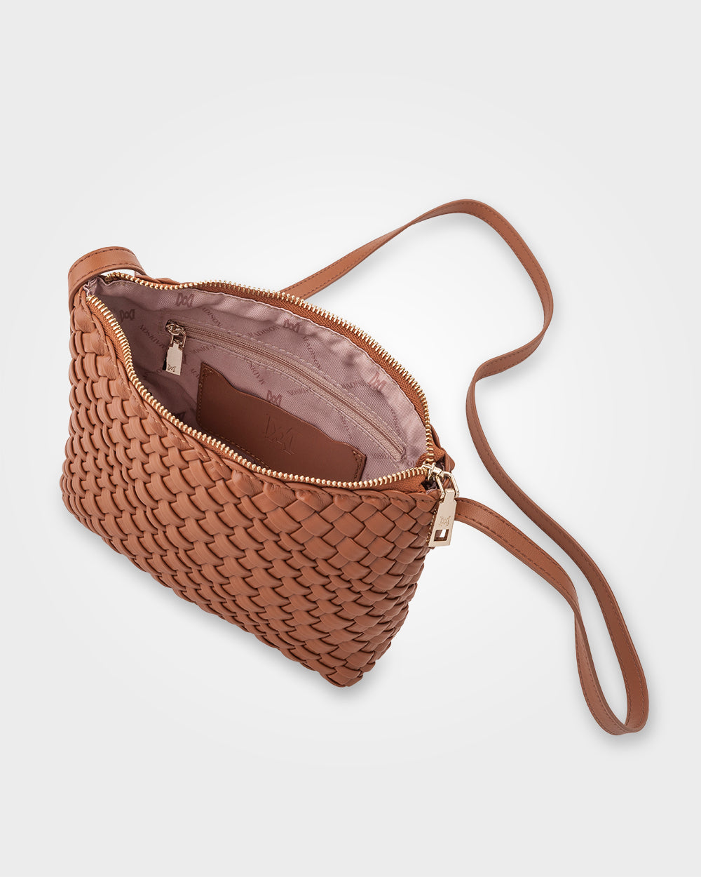 Leah Weave Small Zip Top Crossbody Bag-Handbags-PEROZ Accessories