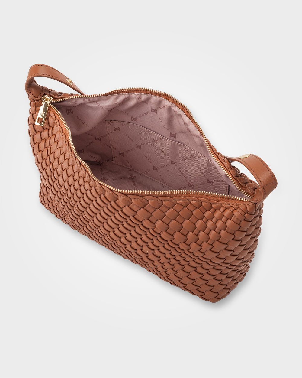 Logan Weave Zip Top Medium Hobo Shoulder Bag-Handbags-PEROZ Accessories