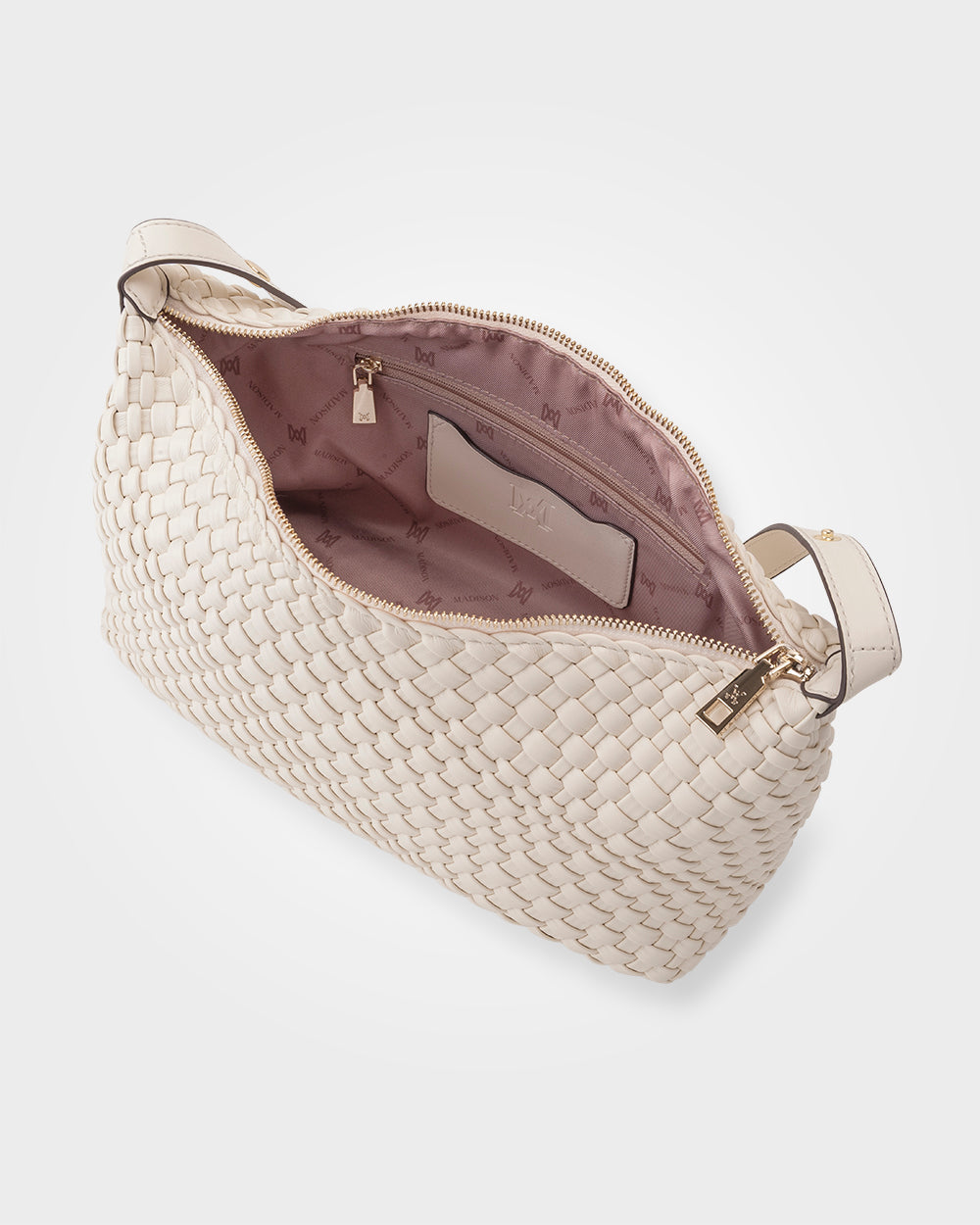 Logan Weave Zip Top Medium Hobo Shoulder Bag-Handbags-PEROZ Accessories