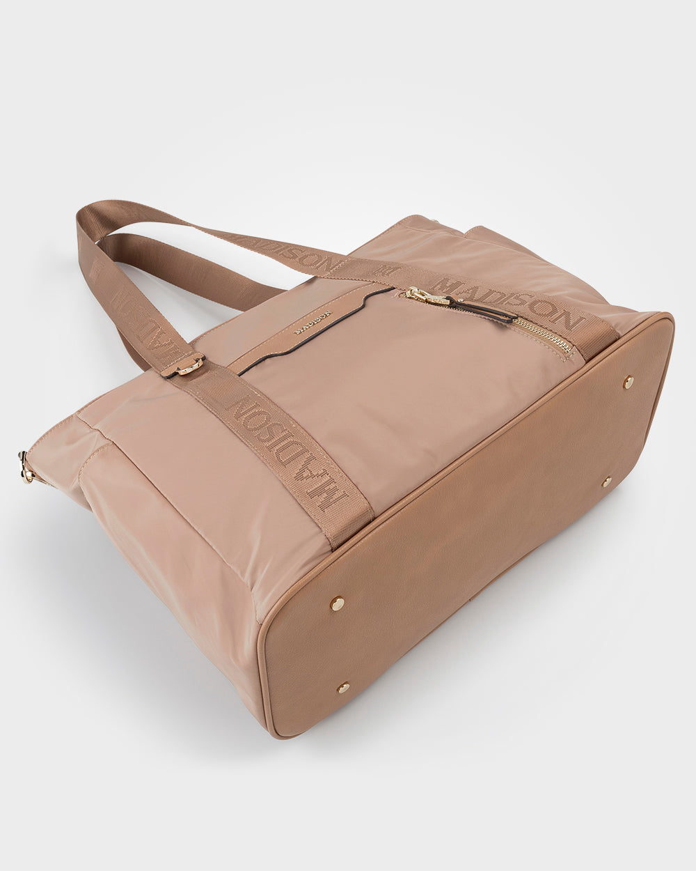 Anita Large Nylon Tote Bag With Monogram Webbing Strap-Handbags-PEROZ Accessories