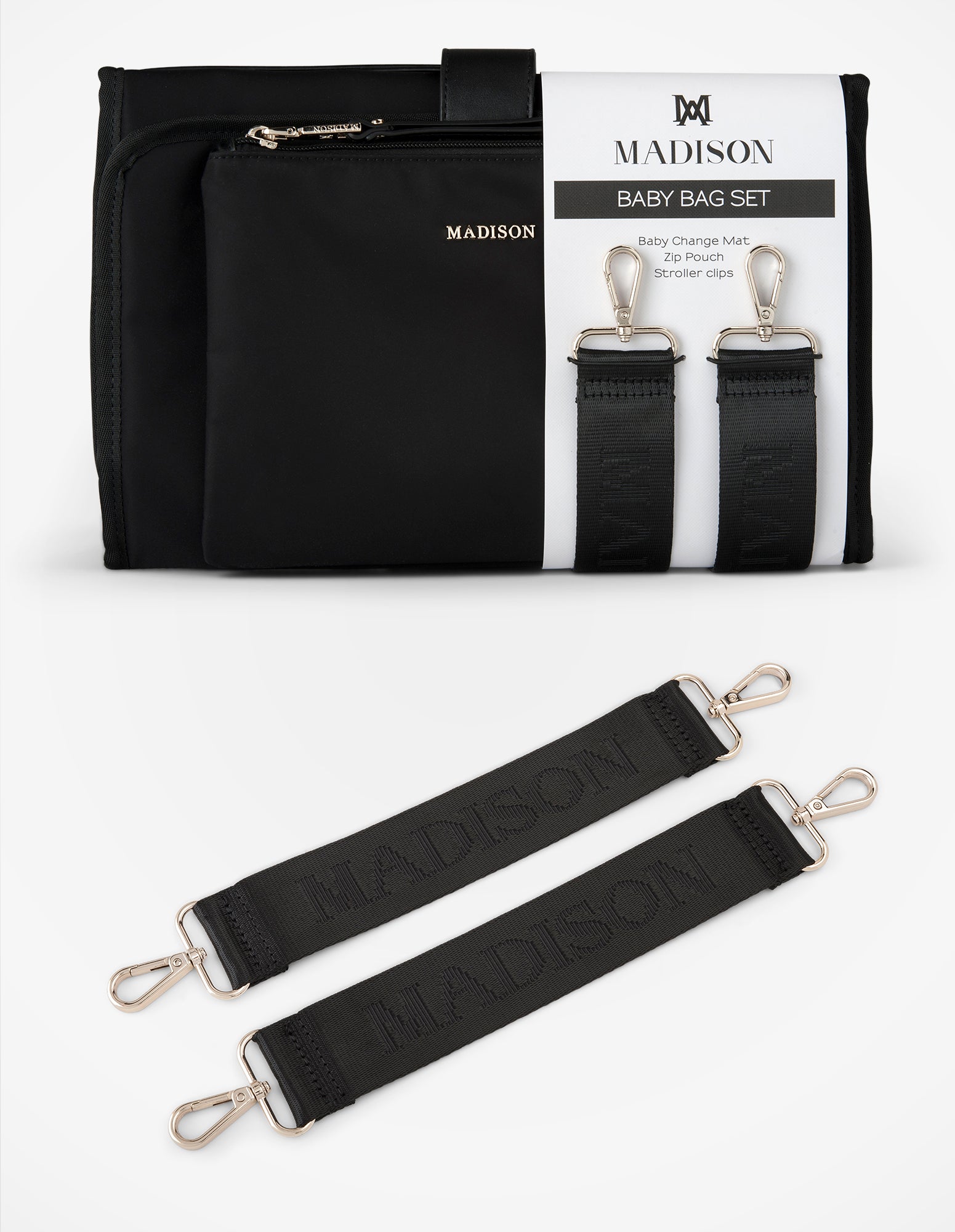 Anita Large Nylon Baby Bag With Change Mat, Stroller Clips & Zip Pouch-Baby Bags-PEROZ Accessories