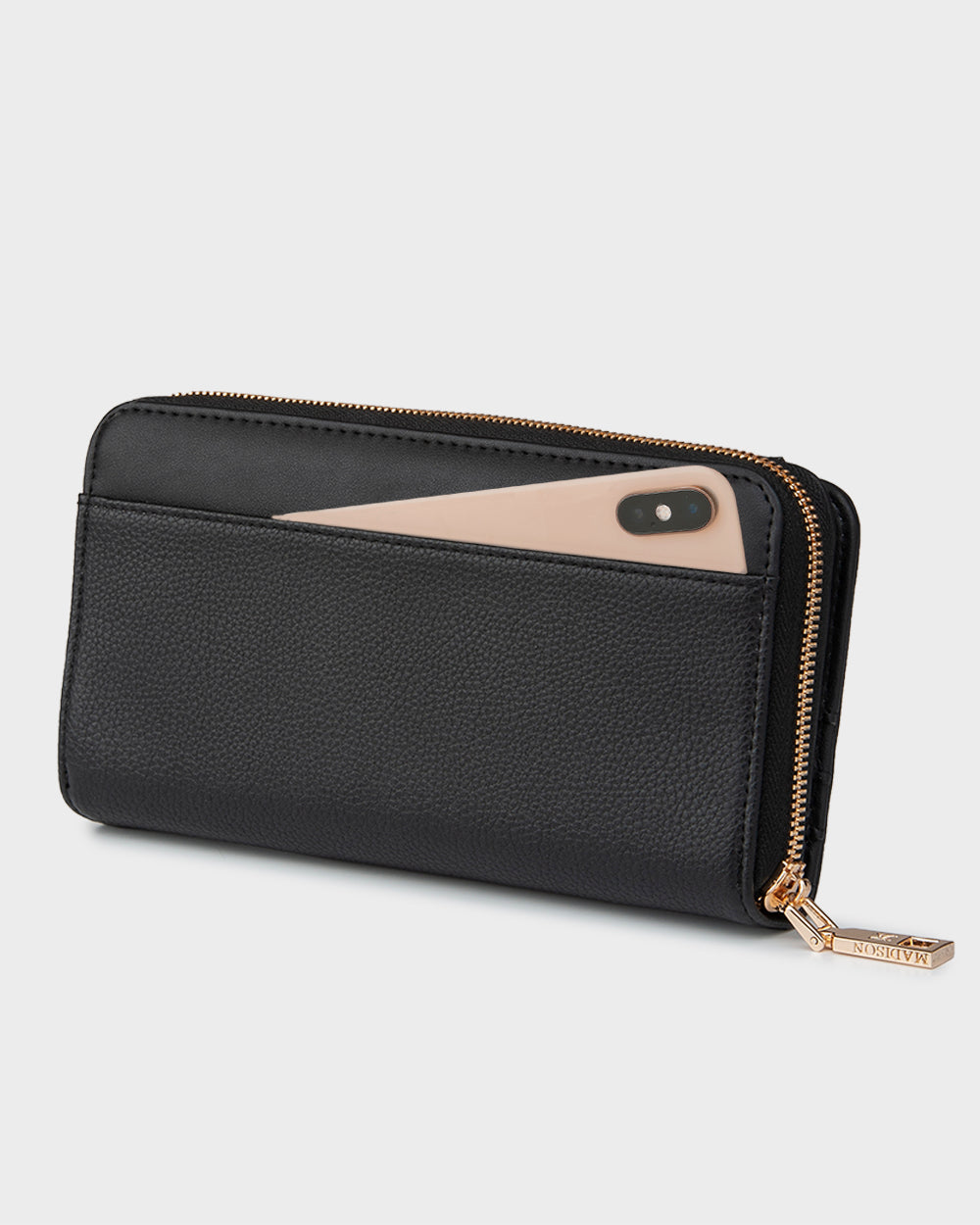 Mila Zip Around Large Wallet With Front Tab Card Section-Wallets-PEROZ Accessories