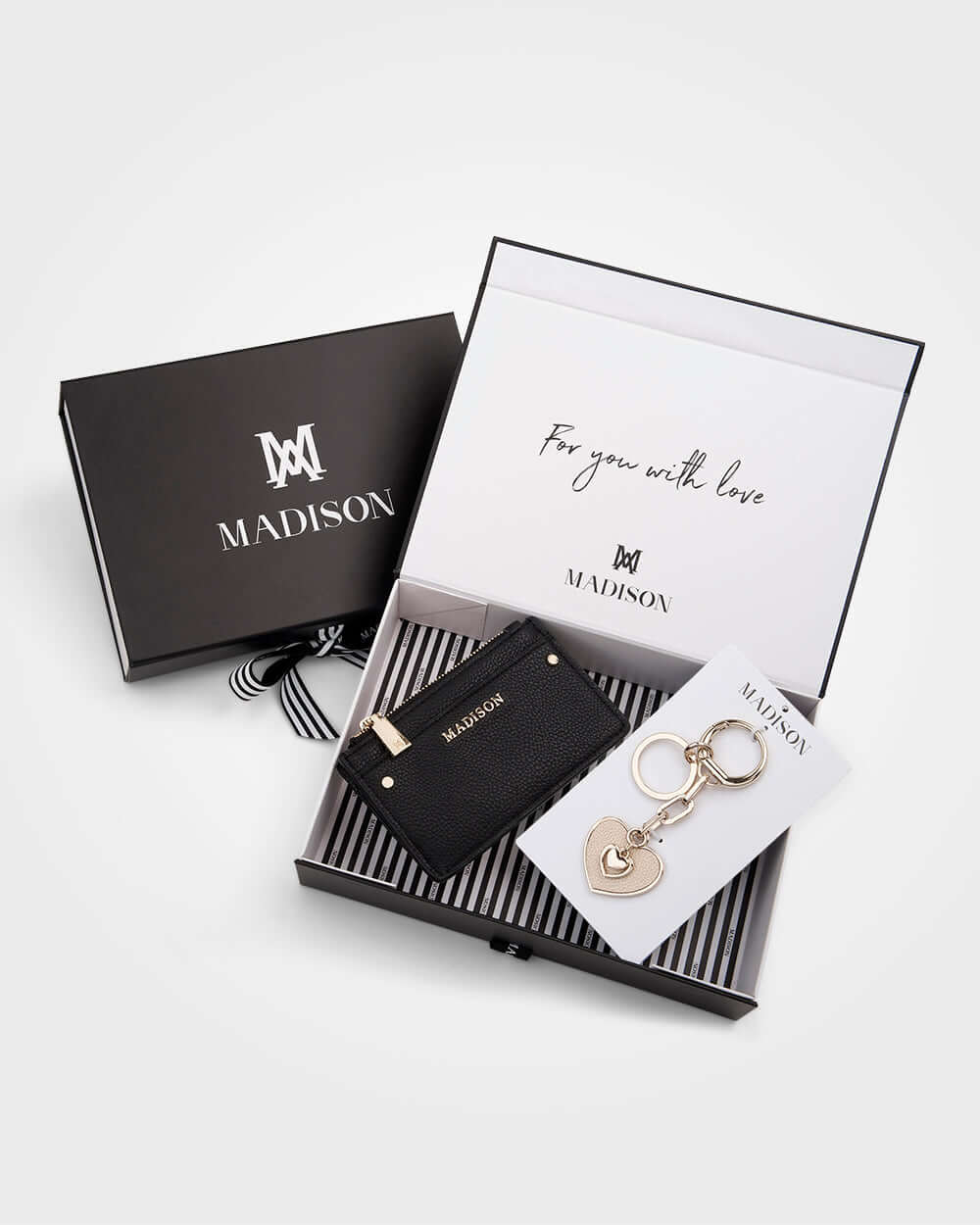 Hearts Keychain & Cardholder Wallet Giftbox-Gift-PEROZ Accessories