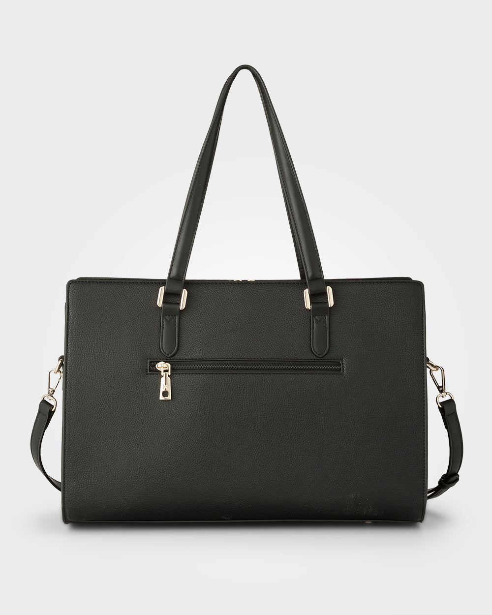 Sheree Laptop Tote Work Bag With Monogram Crossbody Strap-Handbags-PEROZ Accessories