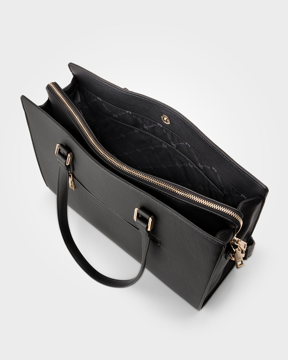 Sheree Laptop Tote Work Bag With Monogram Crossbody Strap-Handbags-PEROZ Accessories