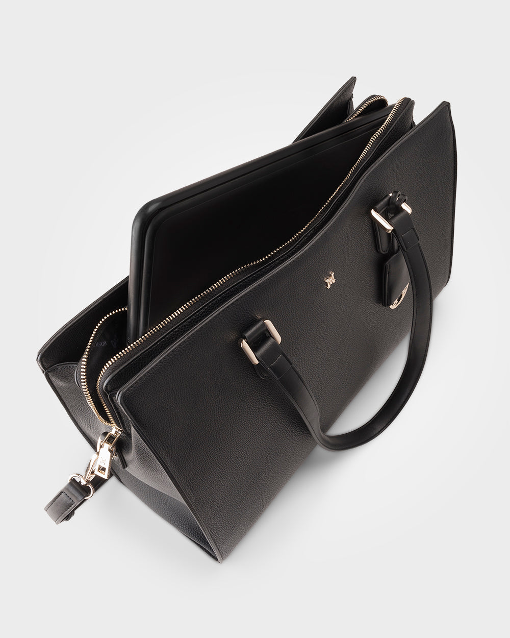 Sheree Laptop Tote Work Bag With Monogram Crossbody Strap-Handbags-PEROZ Accessories