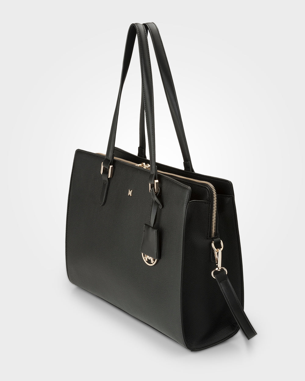 Sheree Laptop Tote Work Bag With Monogram Crossbody Strap-Handbags-PEROZ Accessories