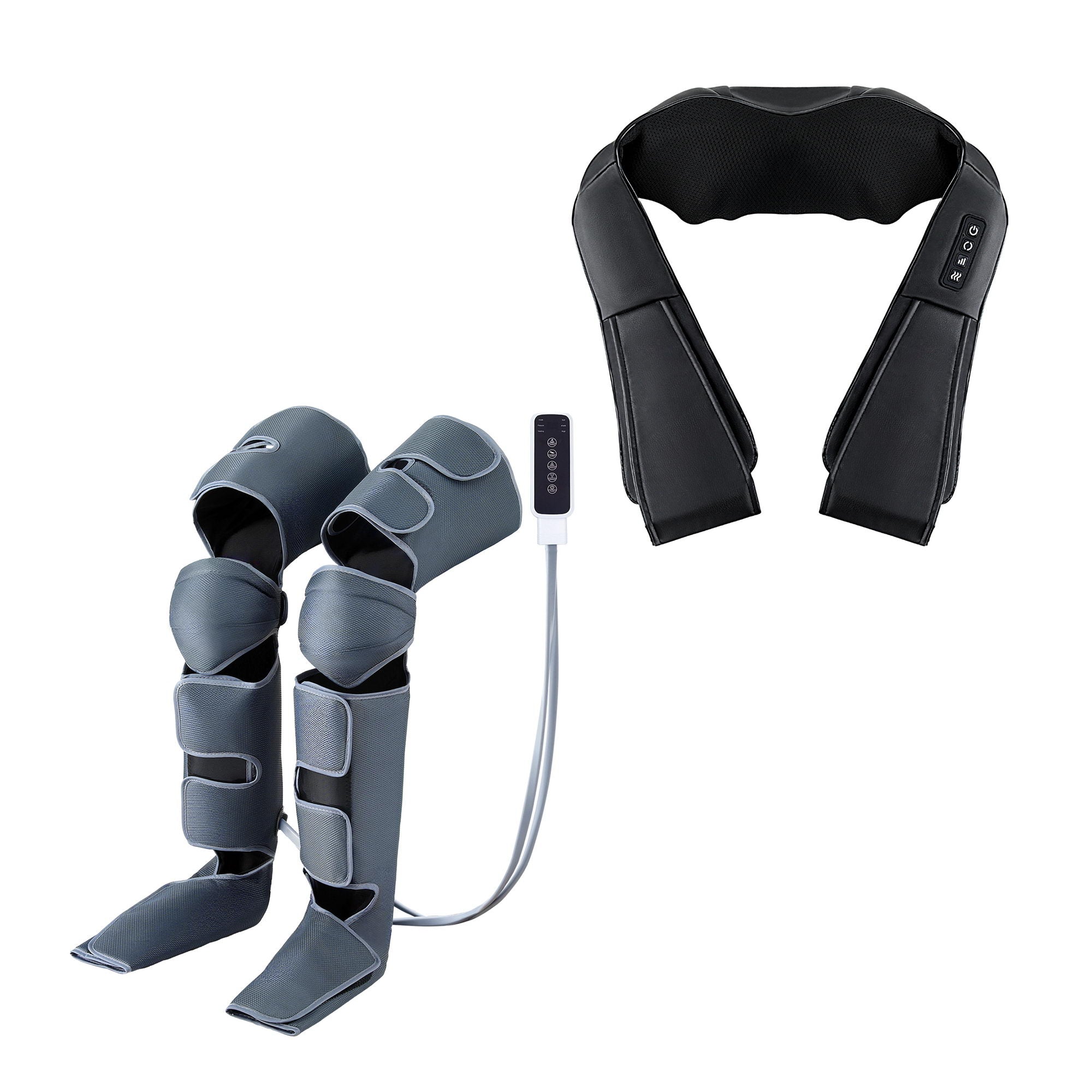 Livemor Electric Leg Foot Massager Air Wrap With Shiatsu Neck Massager Heating-Health & Beauty > Massage & Relaxation > Massagers-PEROZ Accessories