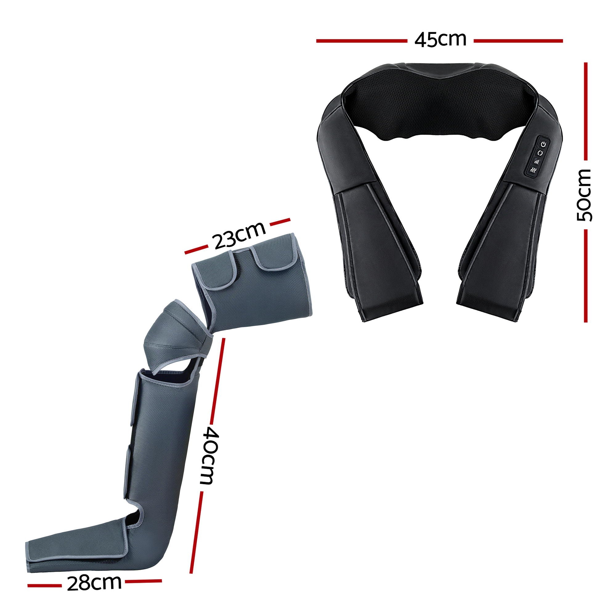 Livemor Electric Leg Foot Massager Air Wrap With Shiatsu Neck Massager Heating-Health & Beauty > Massage & Relaxation > Massagers-PEROZ Accessories