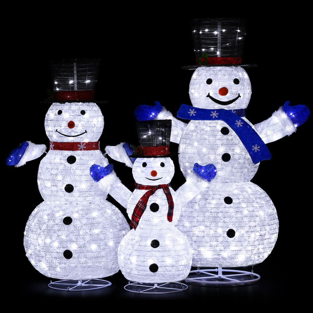 Jingle Jollys Christmas Lights 330 LED Fairy Light 3pcs Snowman Decorations Set-Occasions > Christmas > Outdoor Decorations & Lights-PEROZ Accessories