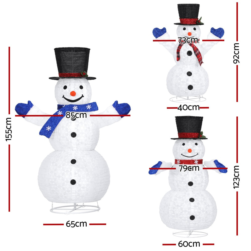 Jingle Jollys Christmas Lights 330 LED Fairy Light 3pcs Snowman Decorations Set-Occasions > Christmas > Outdoor Decorations & Lights-PEROZ Accessories