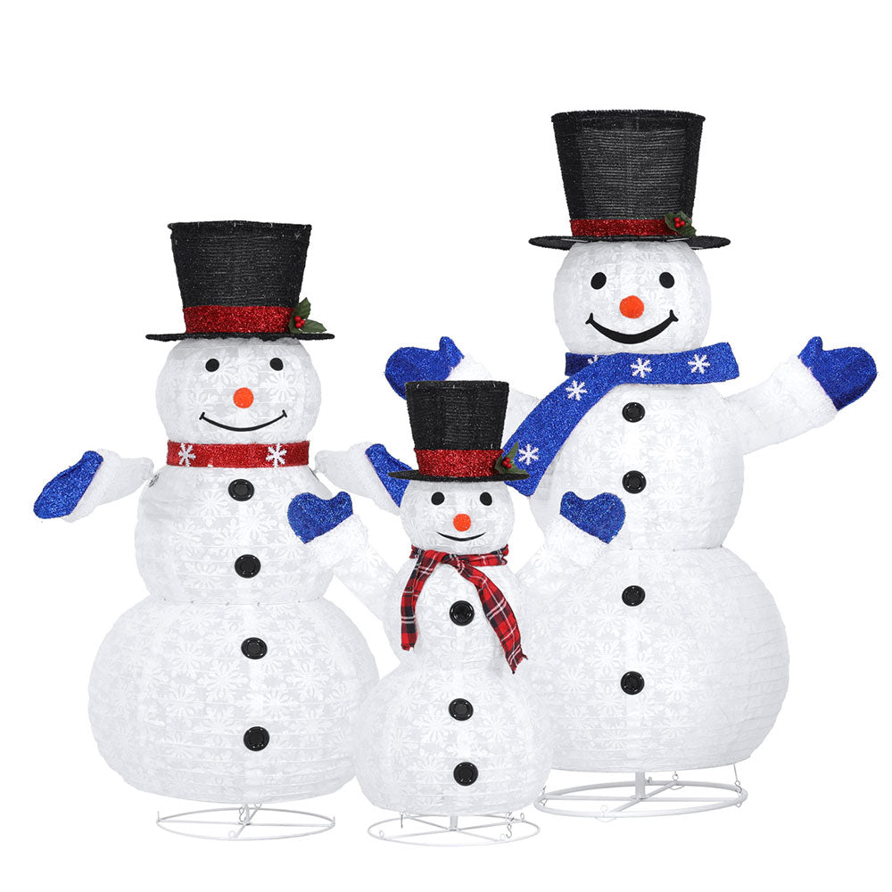 Jingle Jollys Christmas Lights 330 LED Fairy Light 3pcs Snowman Decorations Set-Occasions > Christmas > Outdoor Decorations & Lights-PEROZ Accessories