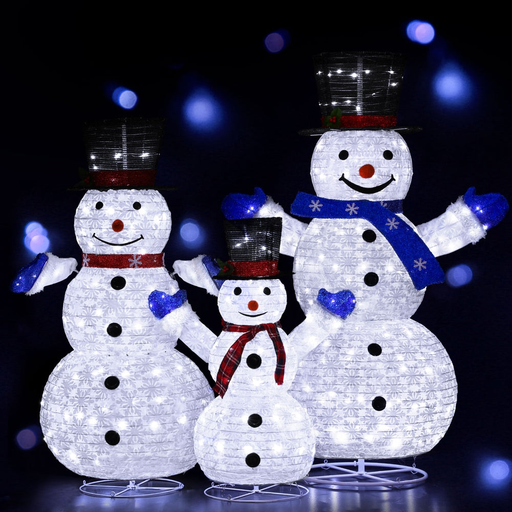 Jingle Jollys Christmas Lights 330 LED Fairy Light 3pcs Snowman Decorations Set-Occasions > Christmas > Outdoor Decorations & Lights-PEROZ Accessories