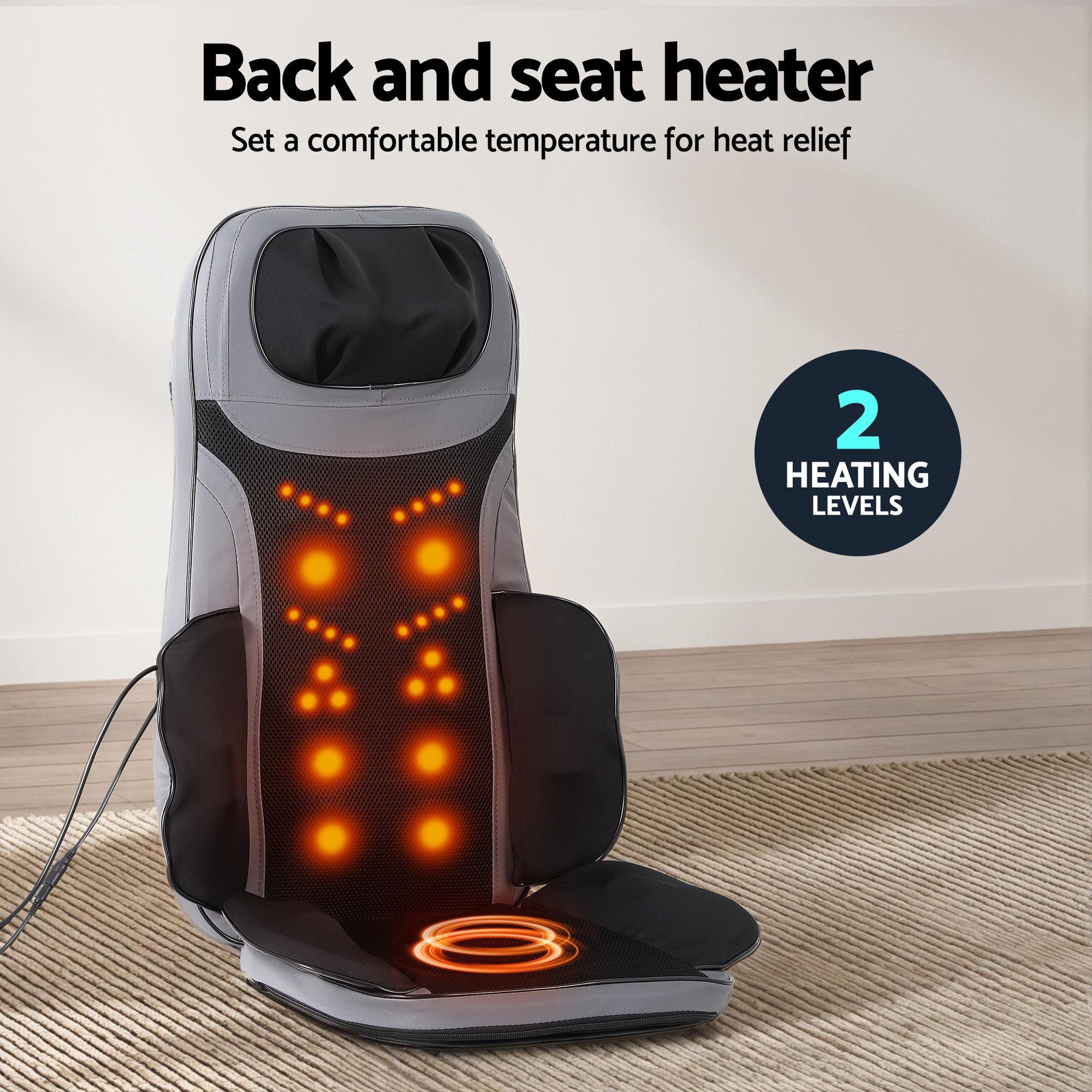 Livemor Full Back Massage Seat Cushion Heating With Kneading Foot Massagers-Health & Beauty > Massage & Relaxation > Massagers-PEROZ Accessories