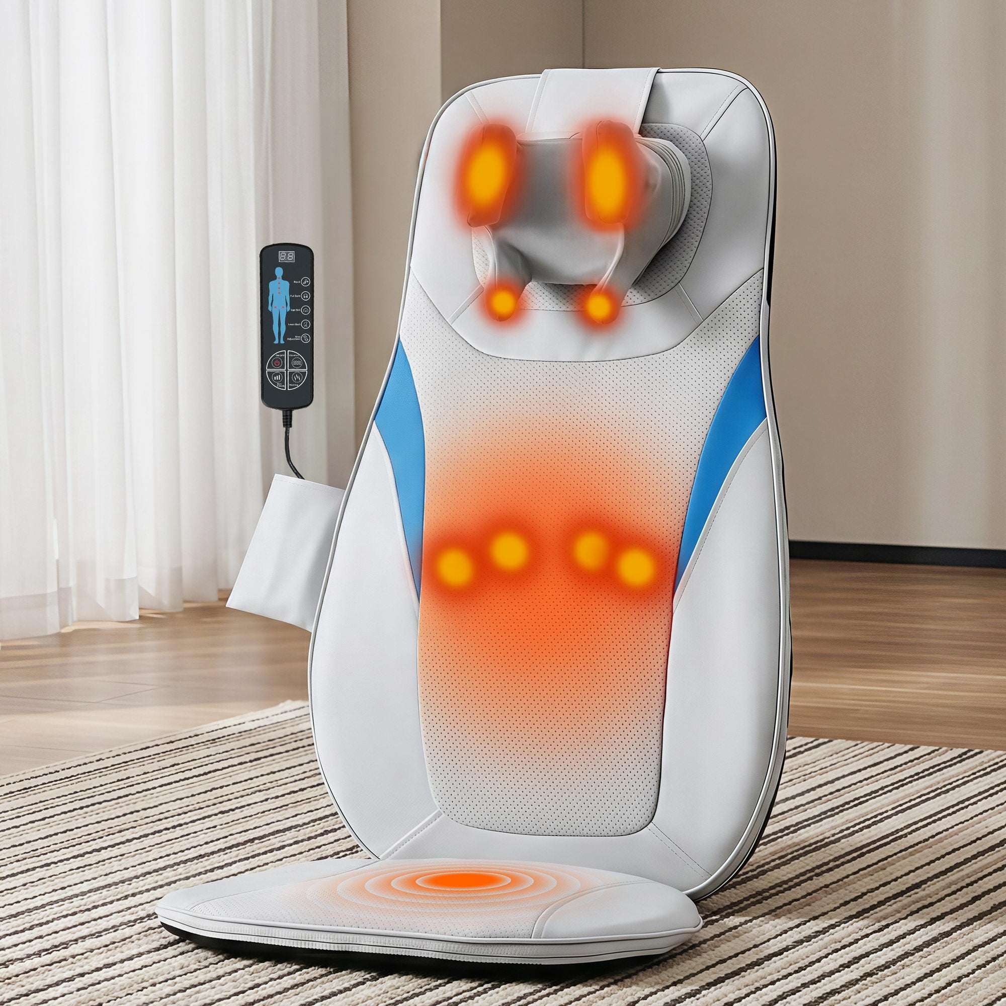 Livemor Full Back Massage Cushion 3D Kneading Heating Massage Seats-Health & Beauty > Massage & Relaxation > Massagers-PEROZ Accessories