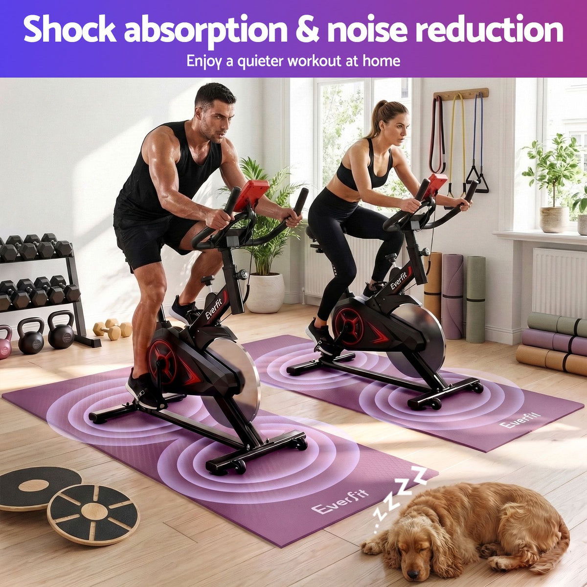 Everfit Exercise Equipment Mat 1.8M Treadmill Floor Rug Home Gym Fitness Purple-Sports & Fitness > Exercise, Gym & Fitness > Gym Mats-PEROZ Accessories