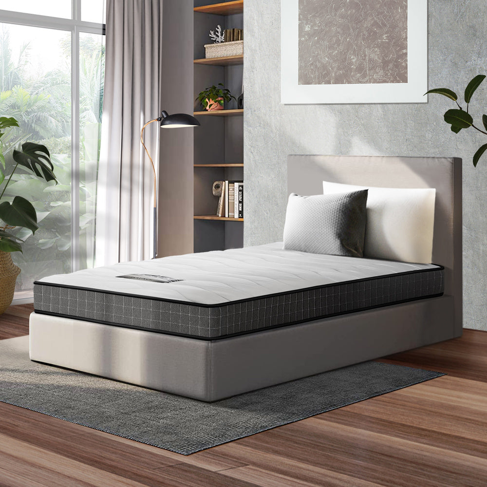 Bedra King Single Mattress Bed Tight Top Bonnell Spring Foam Medium Firm 13CM-Mattresses-PEROZ Accessories