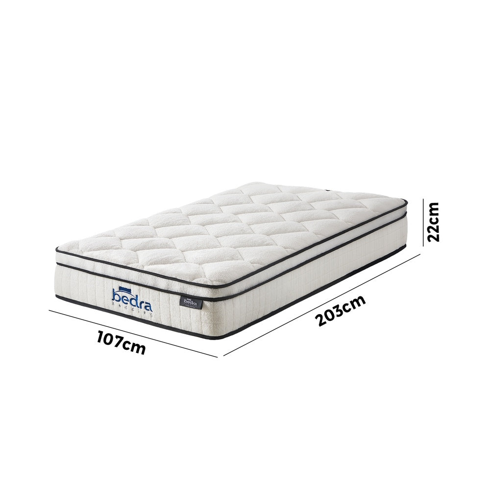 Bedra Boucle King Single Mattress Memory Foam Pocket Spring Euro Top-Mattresses-PEROZ Accessories