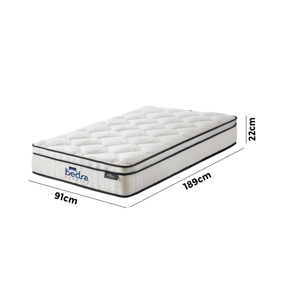 Bedra Boucle Single Mattress Memory Foam Pocket Spring Euro Top-Mattresses-PEROZ Accessories