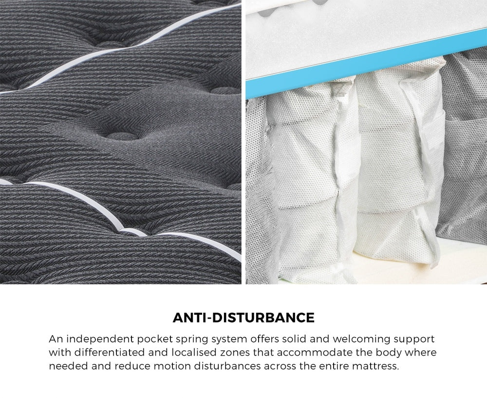 Bedra Double Mattress Tight Top Cool Gel Foam Pocket Spring 22cm-Mattresses-PEROZ Accessories