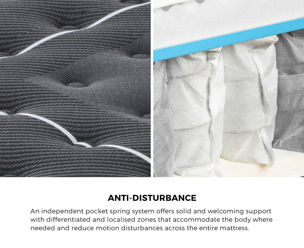 Bedra Single Mattress Tight Top Cool Gel Foam Pocket Spring 22cm-Mattresses-PEROZ Accessories