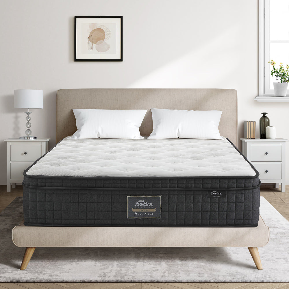 Bedra Double Mattress Cool Gel Foam Pocket Spring 34CM with Pillows-Mattress-PEROZ Accessories