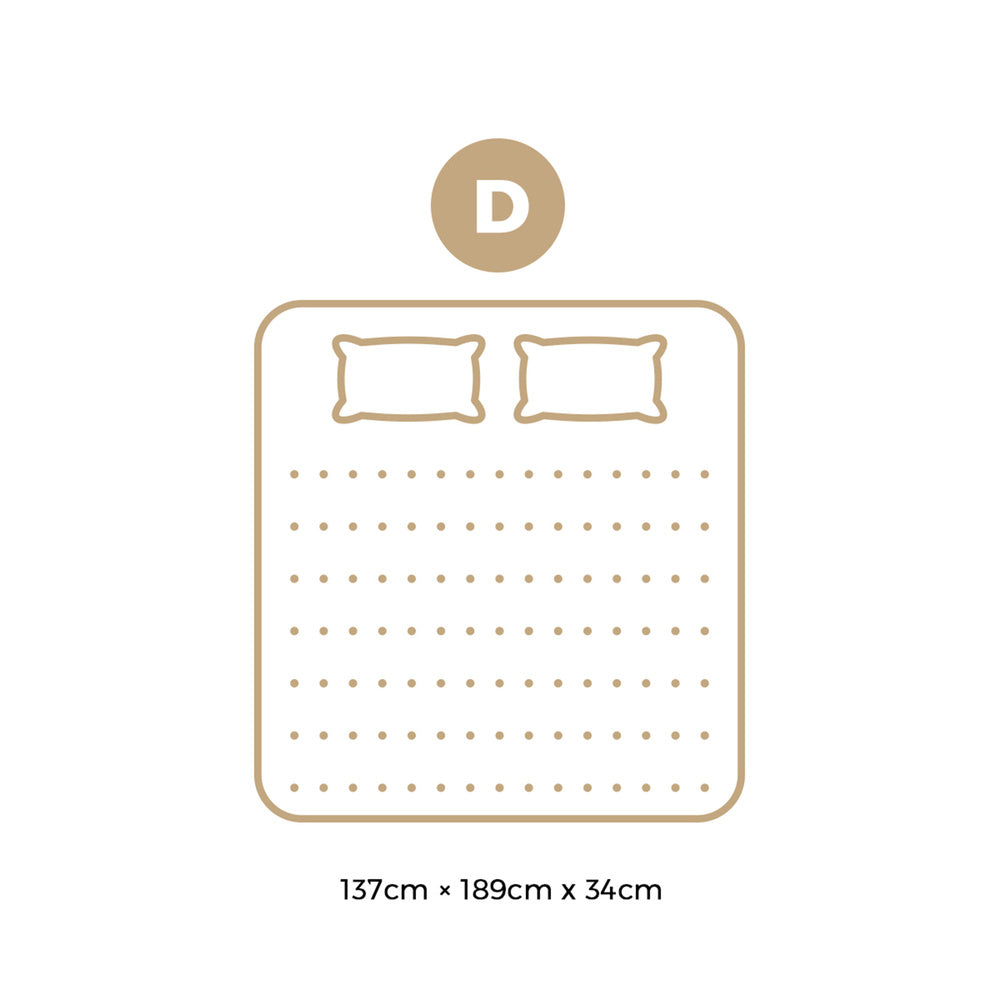 Bedra Double Mattress Cool Gel Foam Pocket Spring 34CM with Pillows-Mattress-PEROZ Accessories