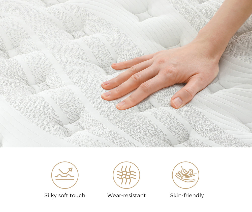 Bedra Double Mattress Cool Gel Foam Pocket Spring 34CM with Pillows-Mattress-PEROZ Accessories
