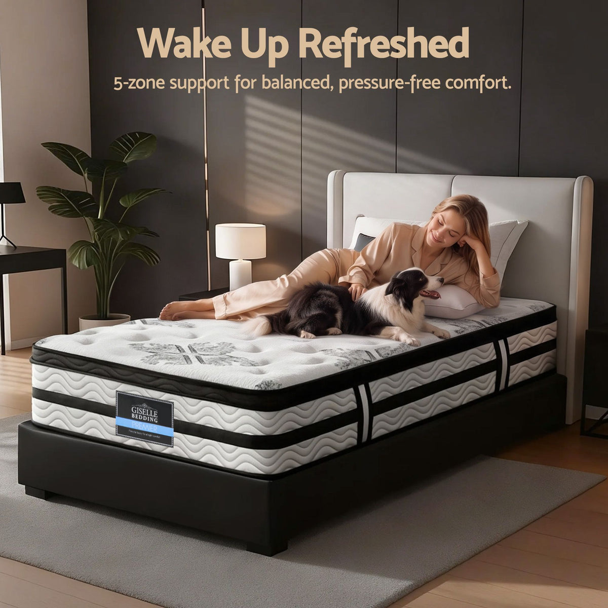 Giselle Bedding 34cm Mattress Euro Top Pocket Spring Single-Mattresses-PEROZ Accessories