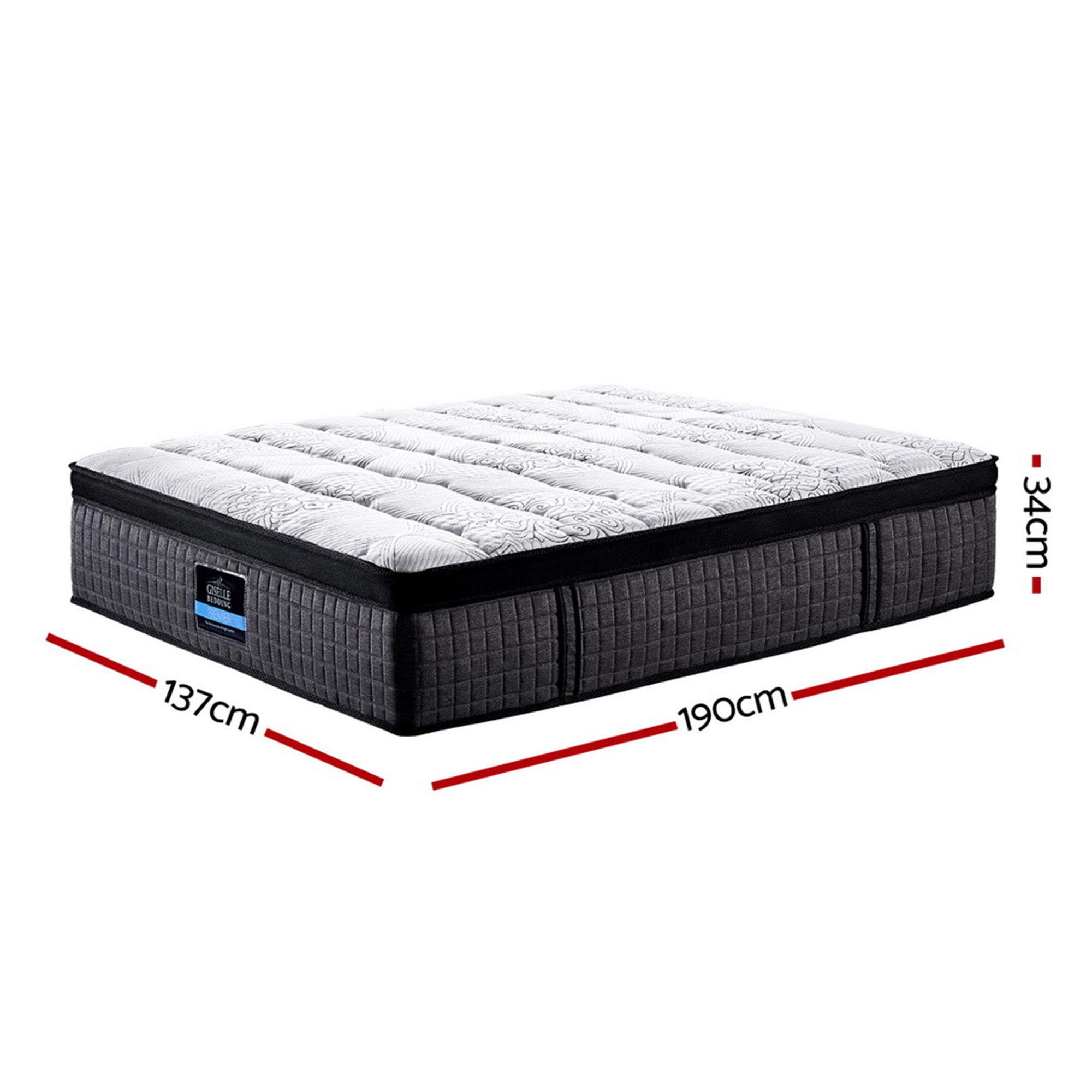 Giselle Bedding 34cm Mattress 9 Zone Latex Foam Double-Mattresses-PEROZ Accessories