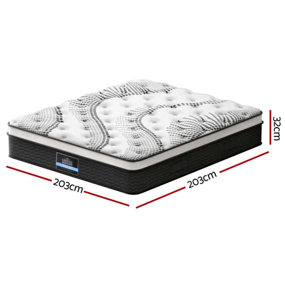 Giselle Bedding 32cm Mattress Euro Top Super King-Furniture > Mattresses > King Size Mattress-PEROZ Accessories