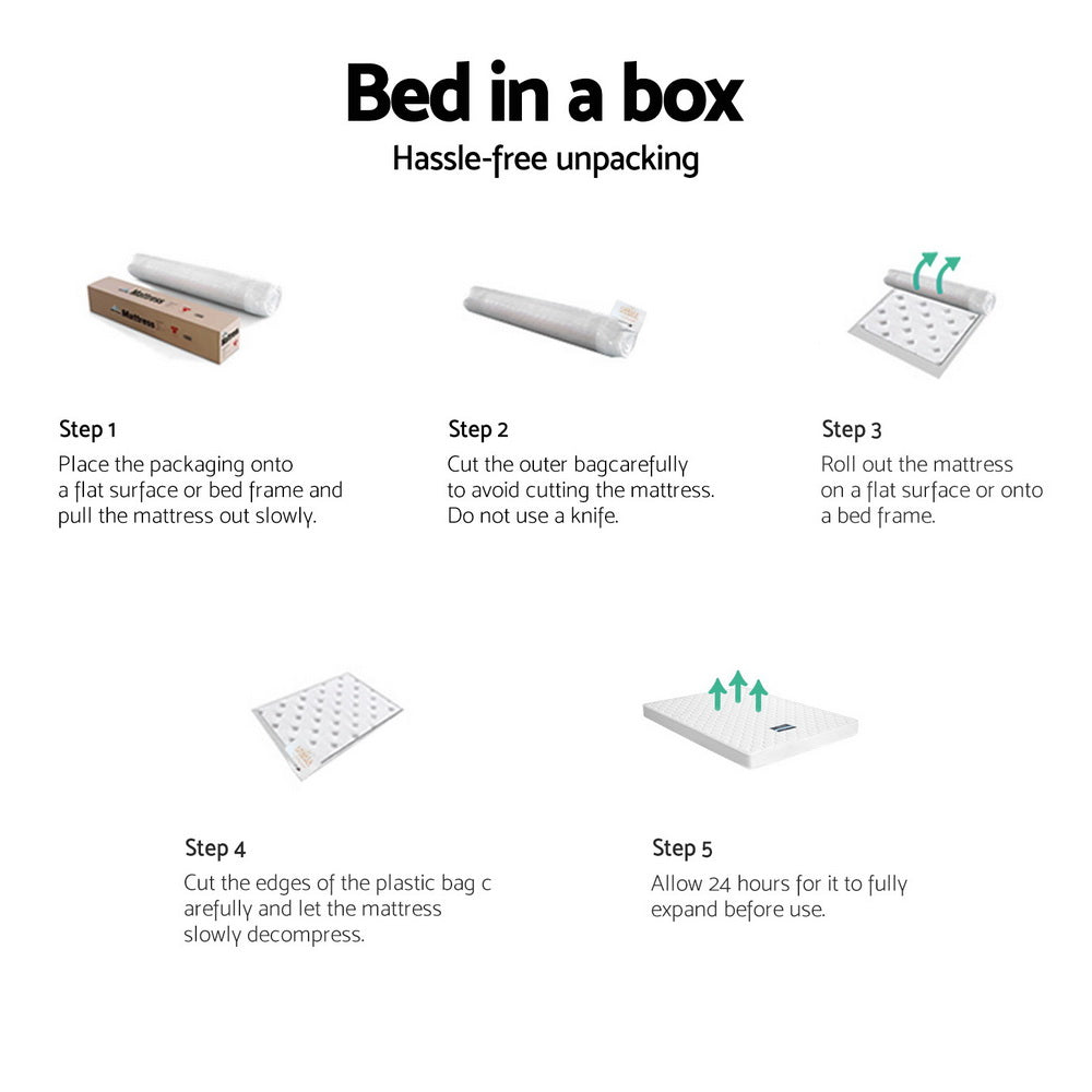 Giselle Bedding 13cm Mattress Tight Top King Single-Mattresses-PEROZ Accessories