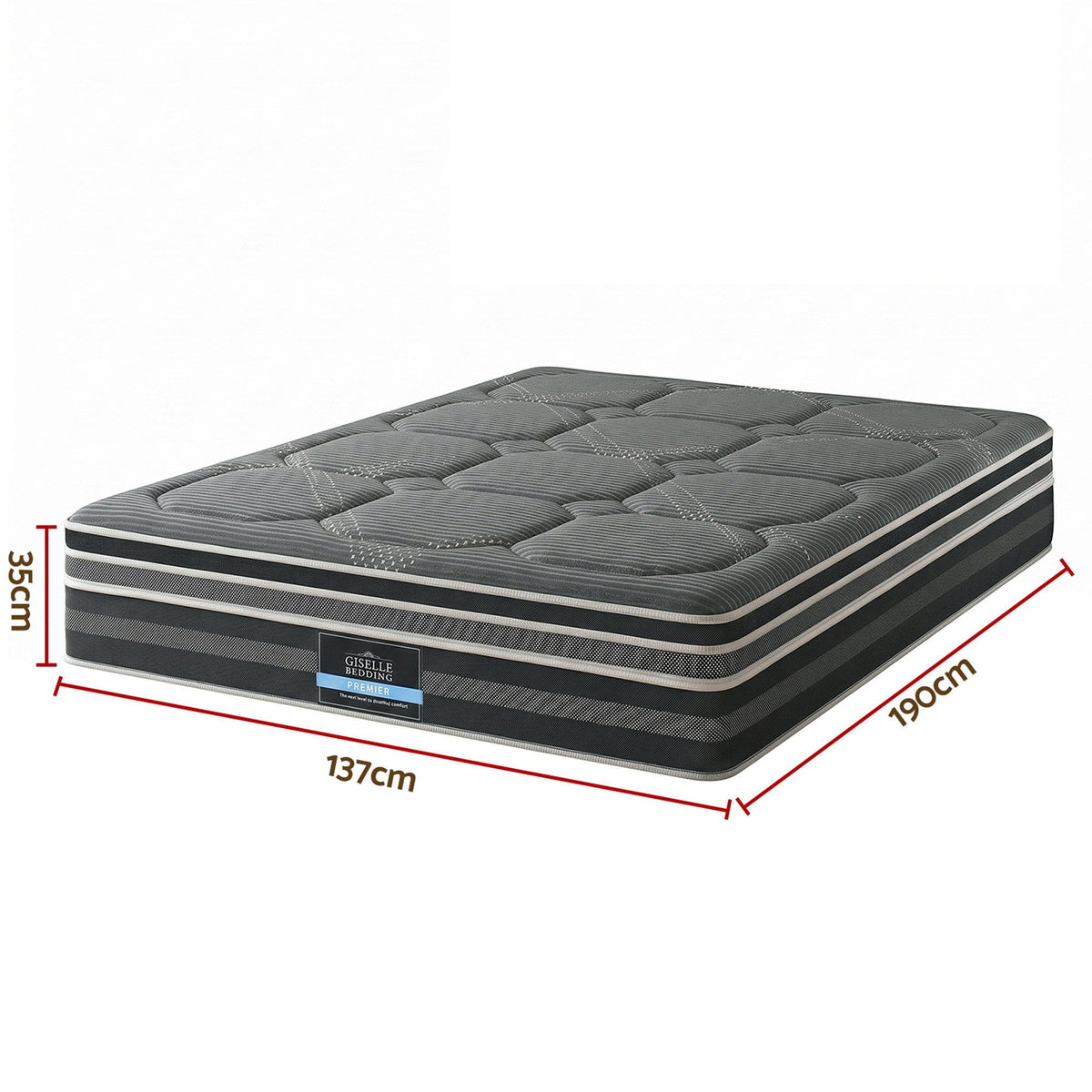 Giselle Mattress 35cm Hybrid Pocket Spring Euro Top Double-Furniture > Mattresses > Double Mattress-PEROZ Accessories