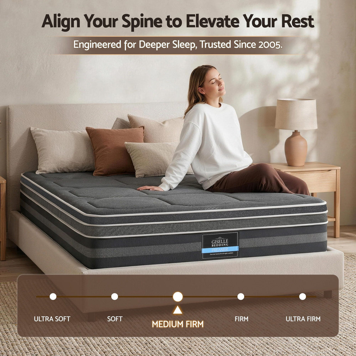 Giselle Mattress 35cm Hybrid Pocket Spring Euro Top Double-Furniture > Mattresses > Double Mattress-PEROZ Accessories