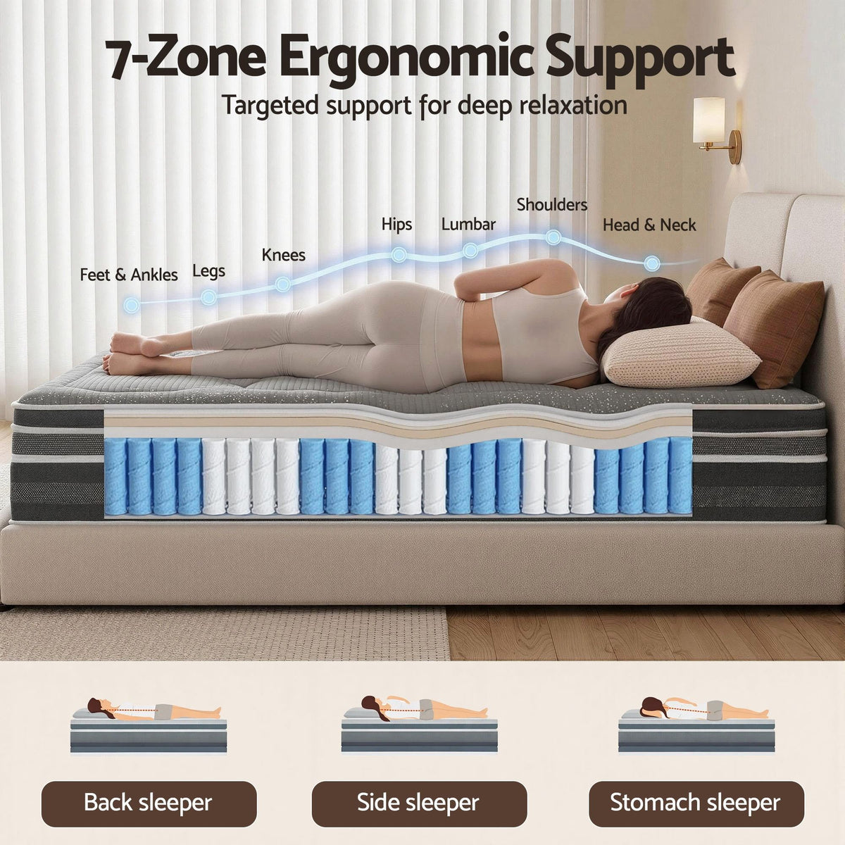 Giselle Mattress 35cm Hybrid Pocket Spring Euro Top Double-Furniture > Mattresses > Double Mattress-PEROZ Accessories