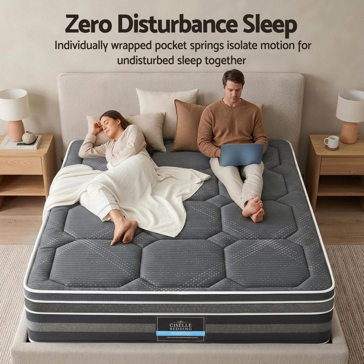 Giselle Mattress 35cm Hybrid Pocket Spring Euro Top Double-Furniture > Mattresses > Double Mattress-PEROZ Accessories