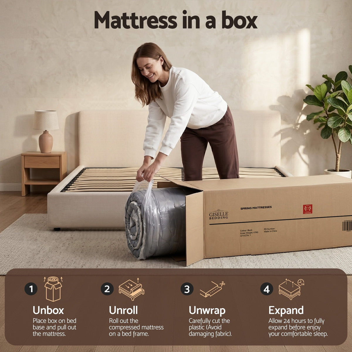 Giselle Mattress 35cm Hybrid Pocket Spring Euro Top Double-Furniture > Mattresses > Double Mattress-PEROZ Accessories