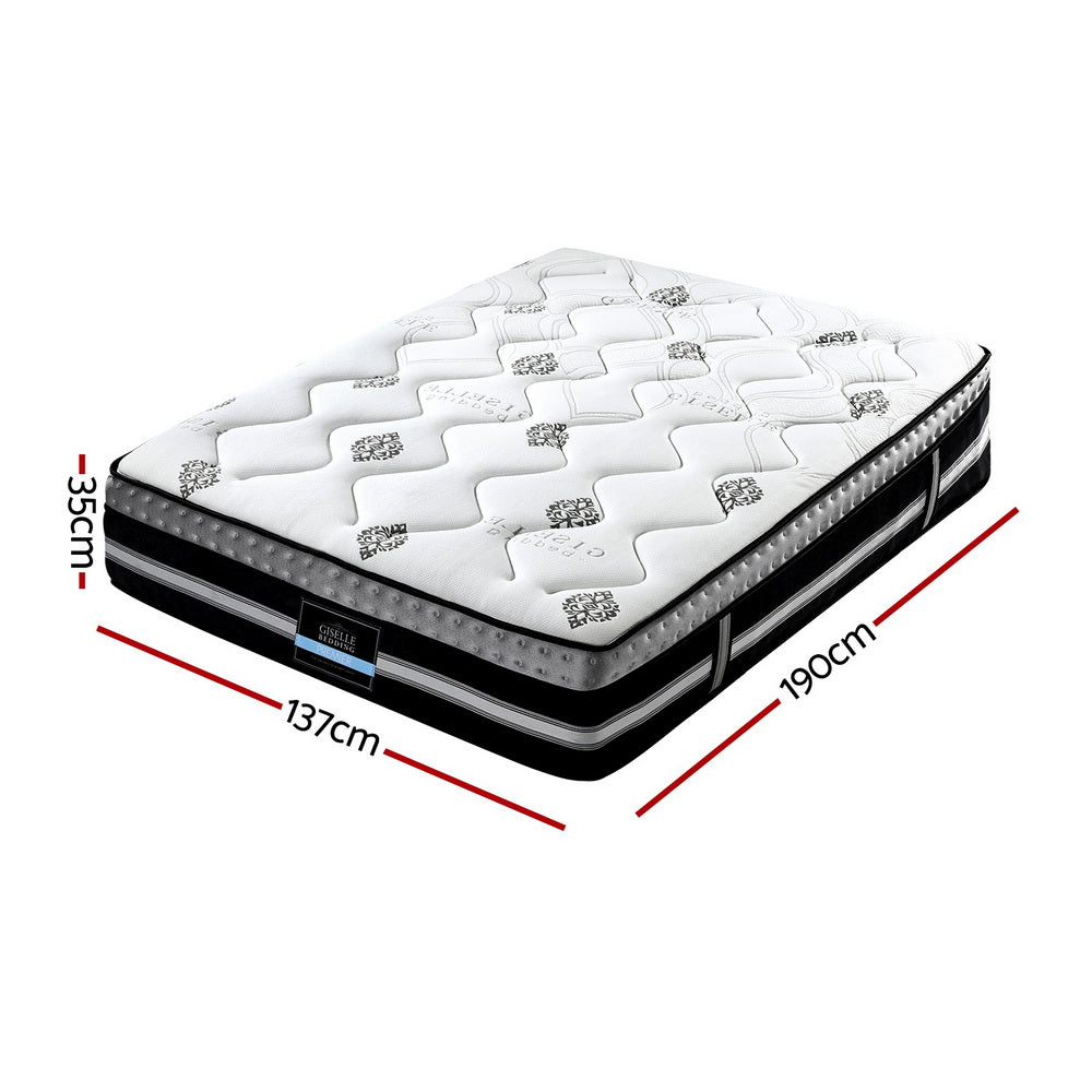 Giselle Bedding Double Mattress 35cm Bed in a Box Pocket Spring Gel Memory Foam-Furniture > Mattresses > Double Mattress-PEROZ Accessories