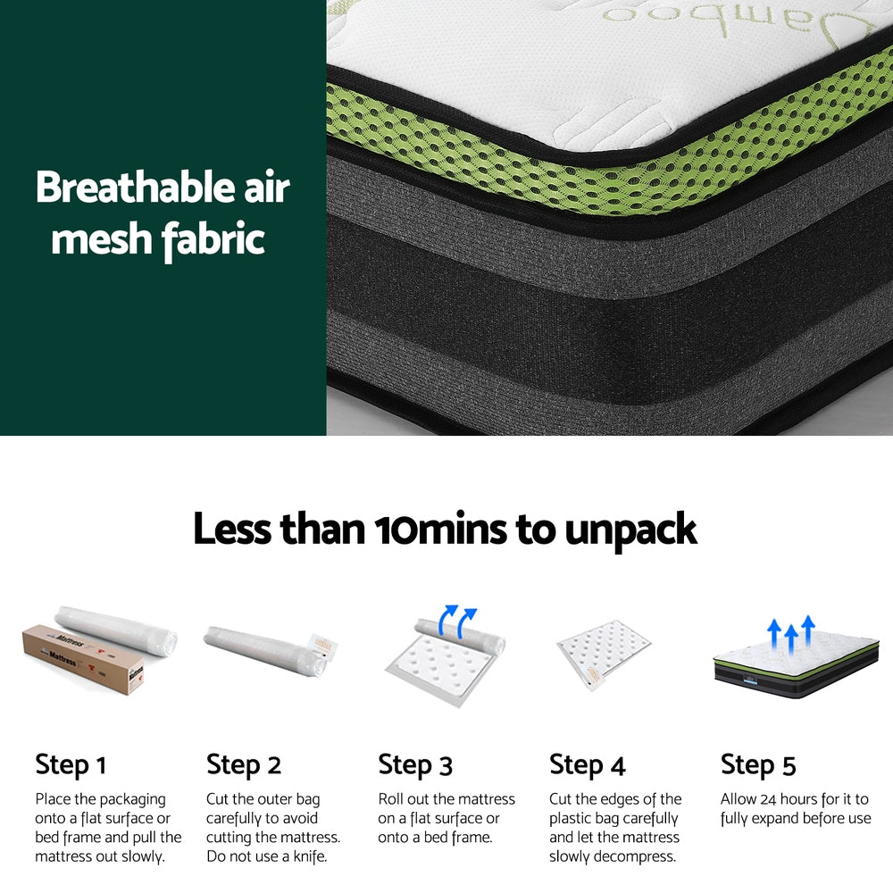 Giselle Mattress Cool Gel Foam 30cm King Single-Furniture > Mattresses > Single Mattress-PEROZ Accessories