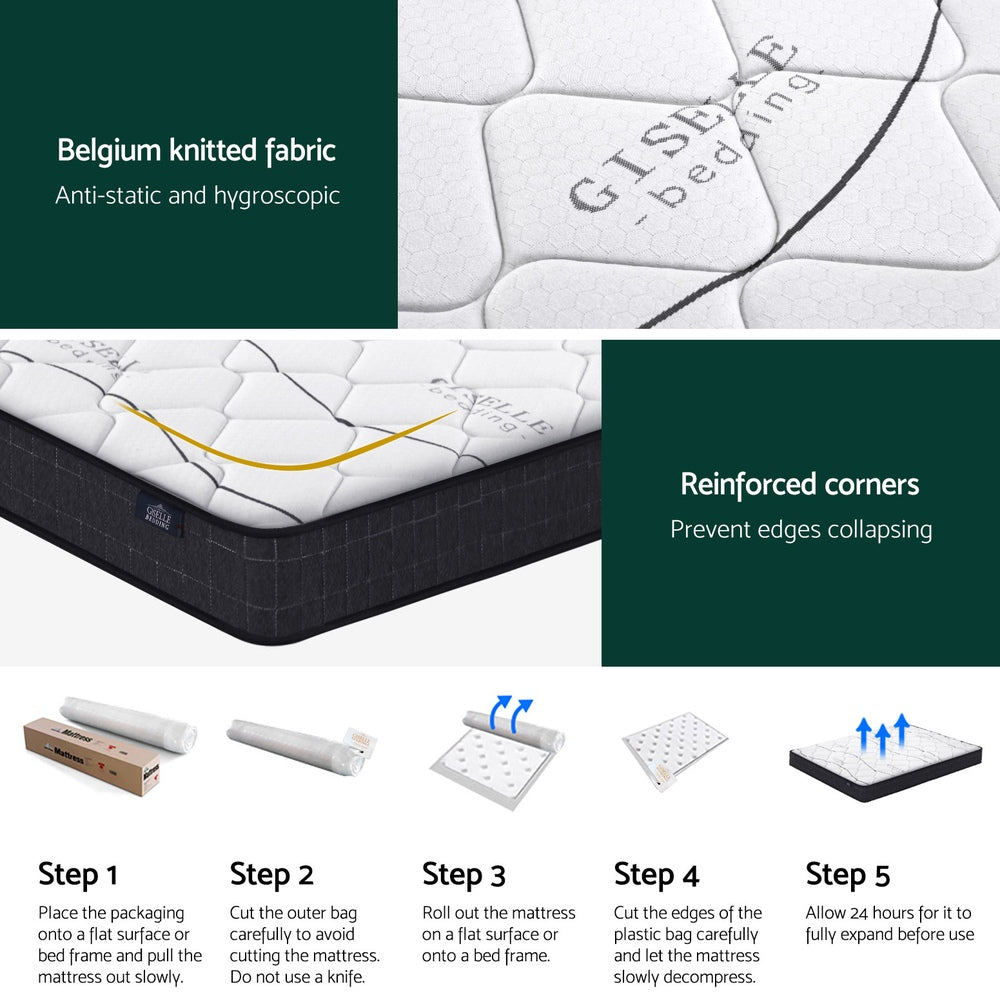 Giselle Bedding 16cm Mattress Medium Firm King-Furniture > Mattresses > King Size Mattress-PEROZ Accessories