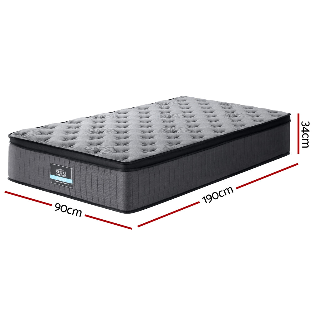 Bed Mattress Giselle 34cm Single-Furniture > Mattresses > Single Mattress-PEROZ Accessories