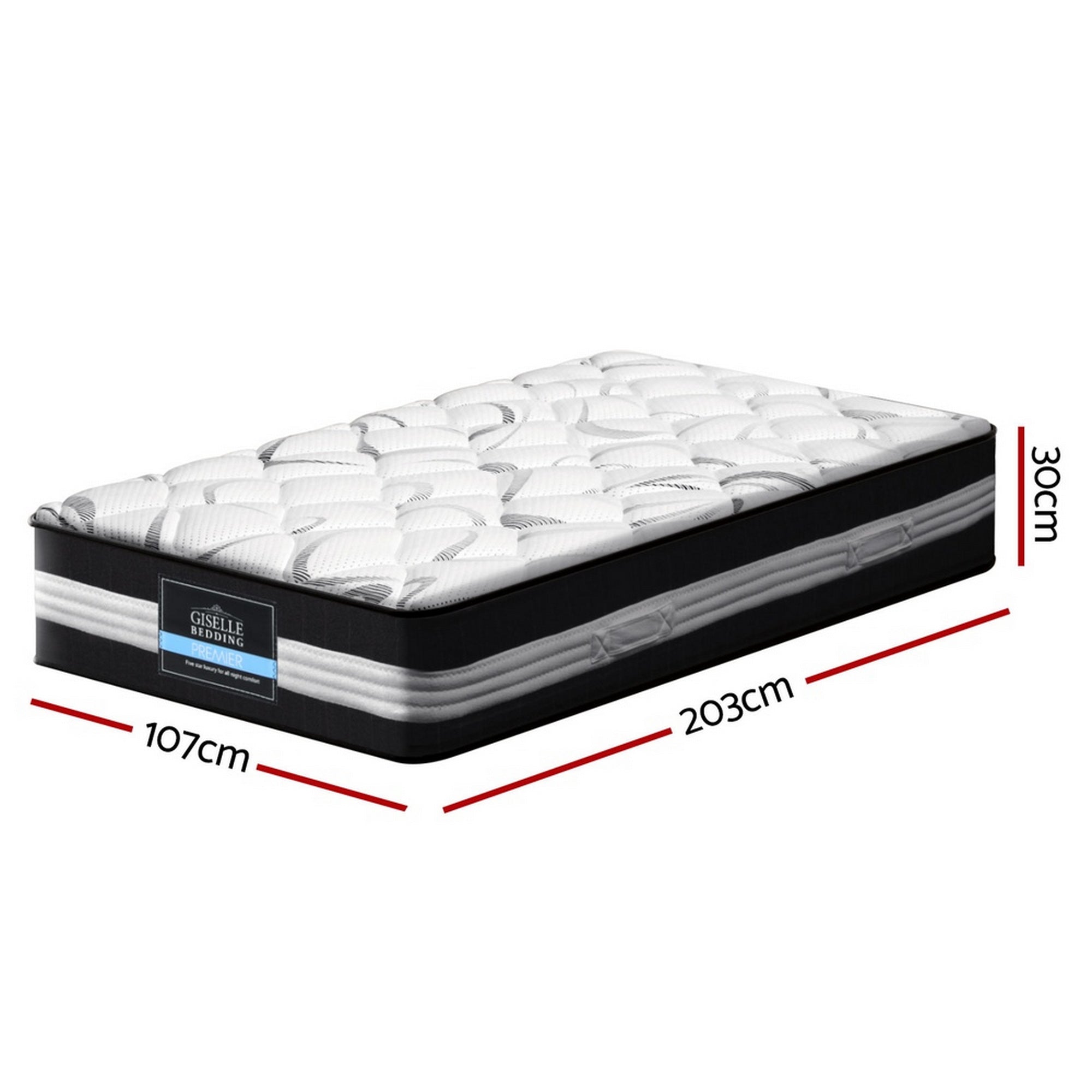 Giselle Bedding 30cm Mattress Medium Firm King Single-Furniture > Mattresses > King Single Mattress-PEROZ Accessories