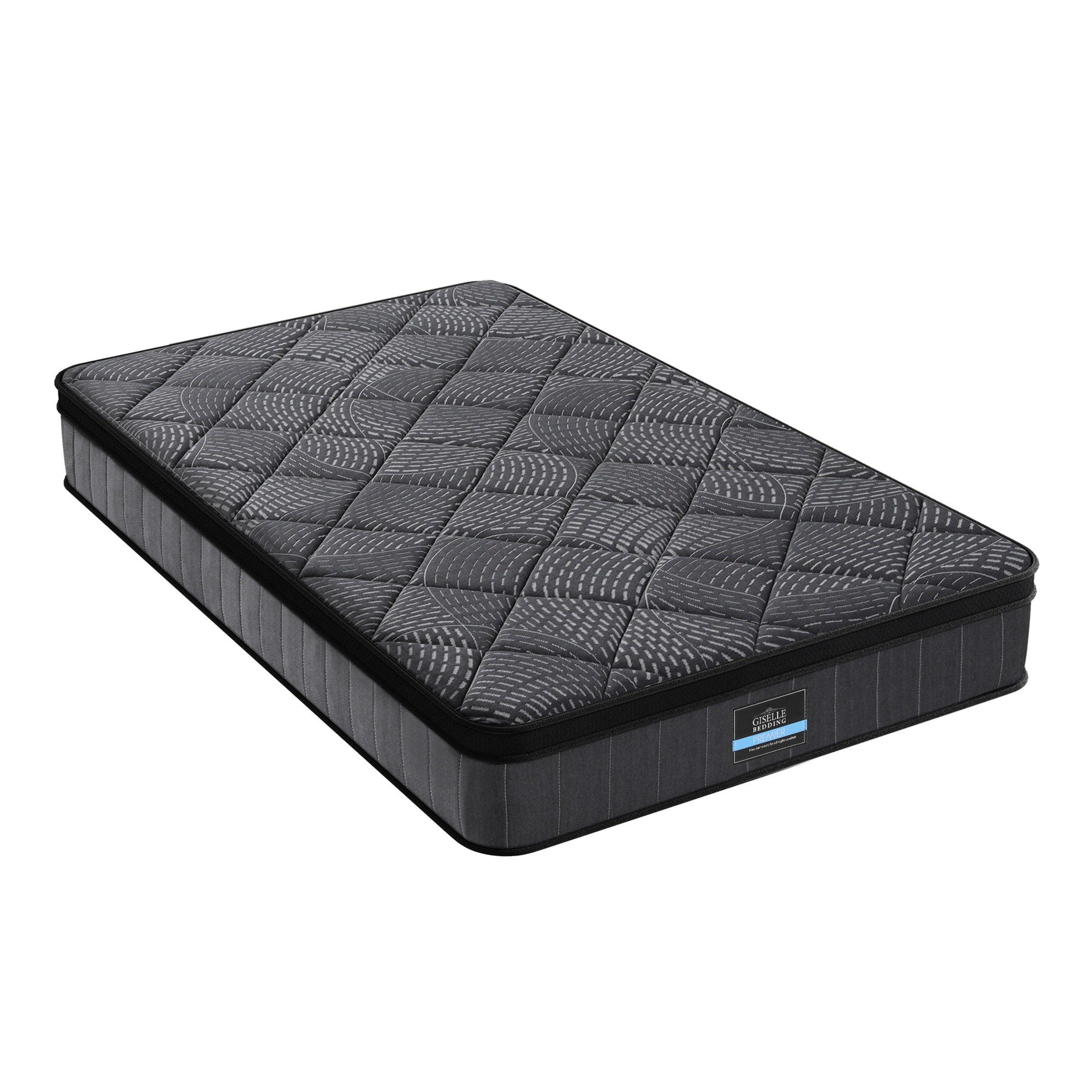 Giselle Bedding King Single Mattress 25cm Pocket Spring Latex Euro Top Medium Firm Bed-Furniture > Mattresses > King Single Mattress-PEROZ Accessories