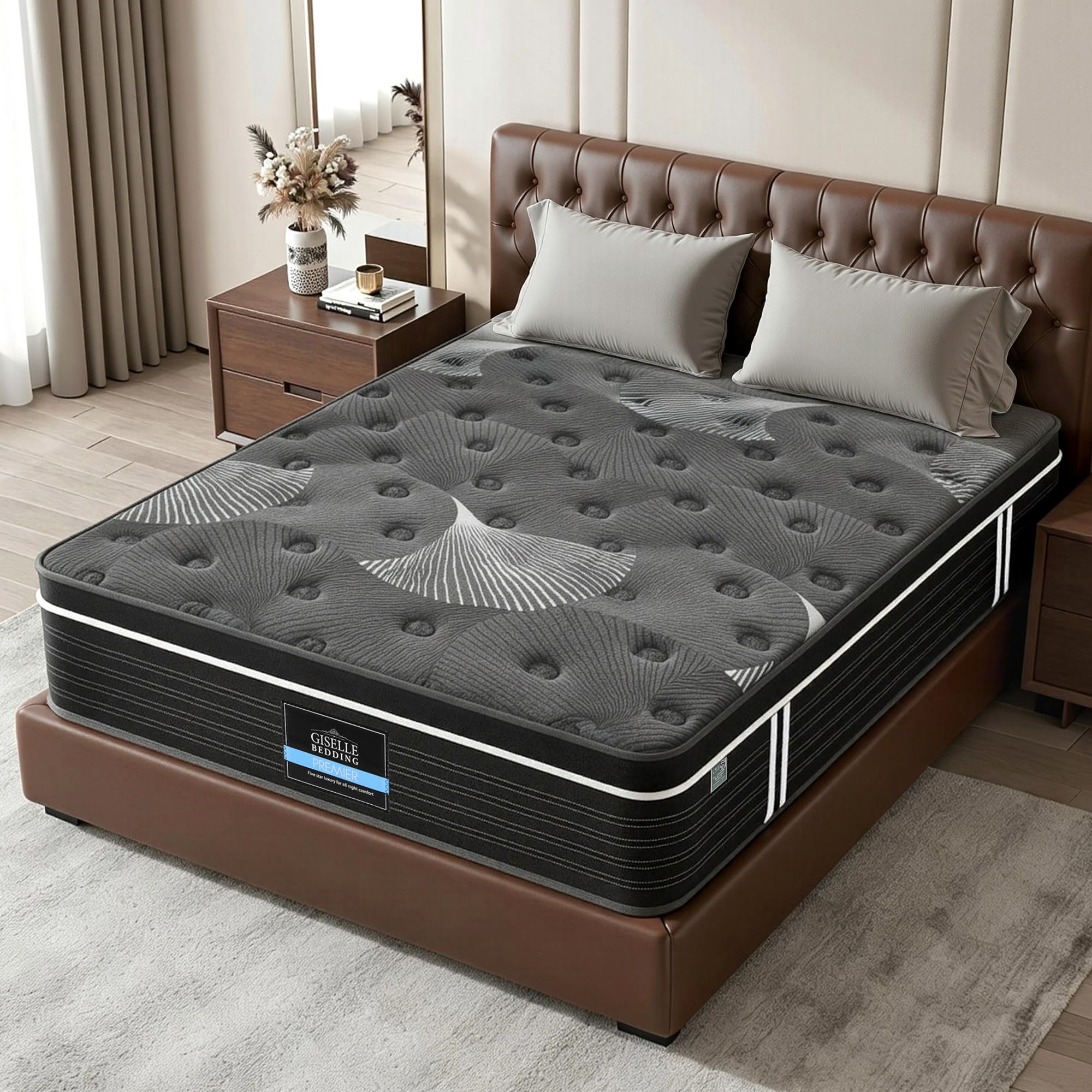 Giselle Bedding 35cm Mattress Graphene Memory Foam Medium Firm Euro Top Mattresses Double-Furniture > Mattresses > Double Mattress-PEROZ Accessories