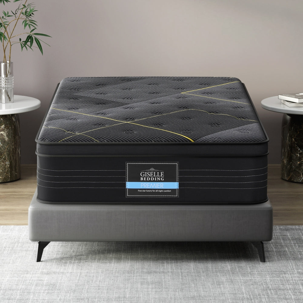 35cm Giselle Mattress King Single Bed Bamboo Pocket Firm Foam-Furniture > Mattresses > King Single Mattress-PEROZ Accessories
