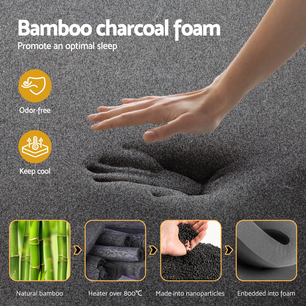 35cm Giselle Mattress King Single Bed Bamboo Pocket Firm Foam-Furniture > Mattresses > King Single Mattress-PEROZ Accessories